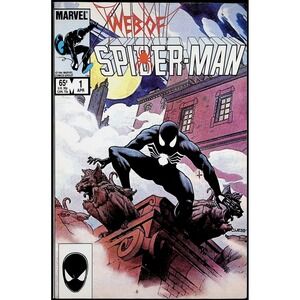 Web of Spider-Man #1 Marvel 1985 Charles Vess Iconic Black Suit Symbiote